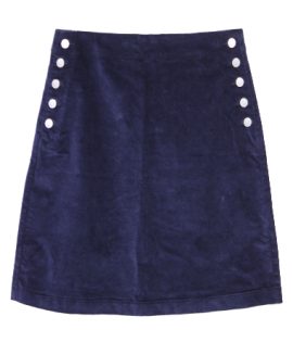 Side Buttoned Skirt Velvet