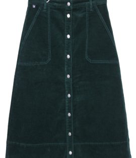 Popper Front Flared Skirt Cord